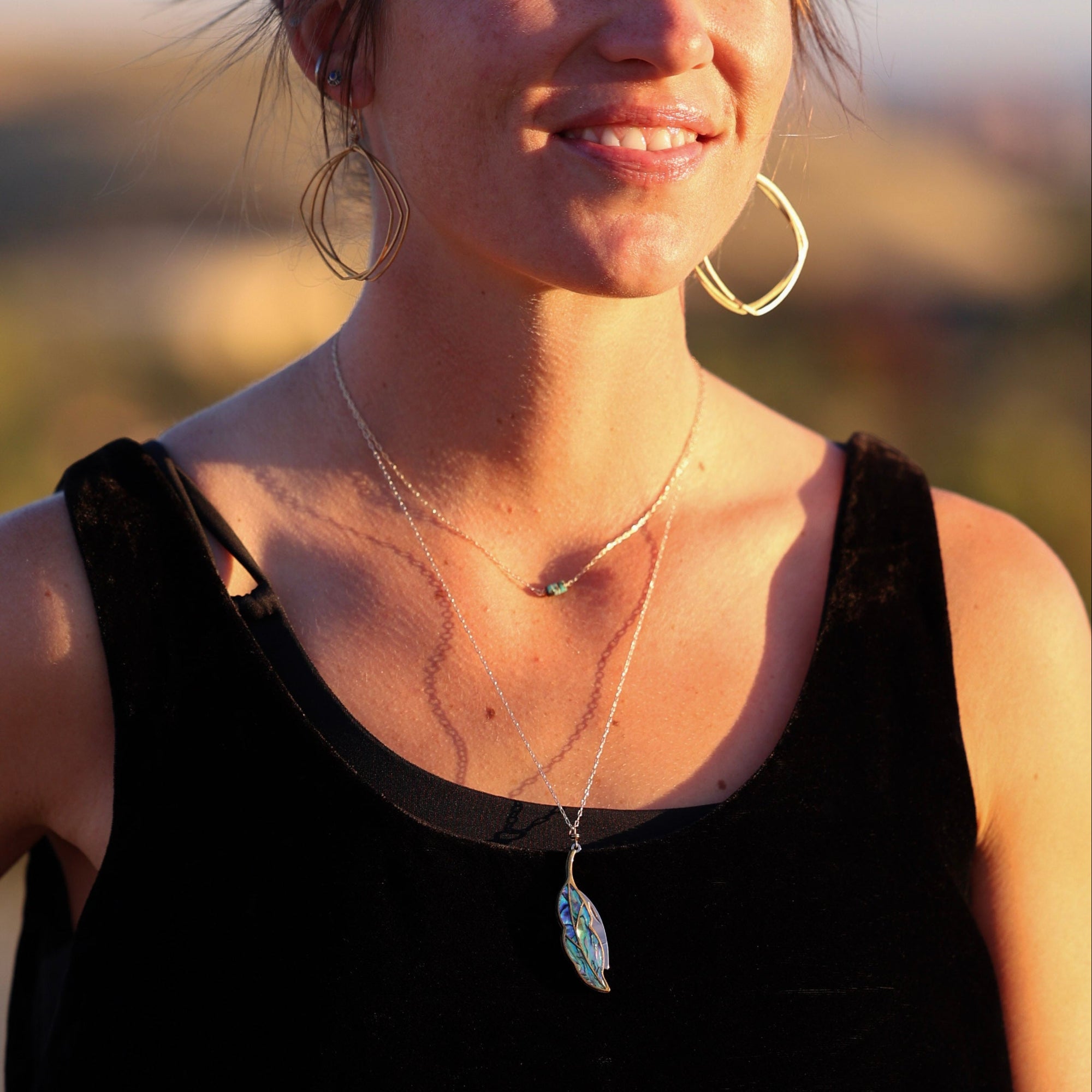 Plume pocketknife necklace