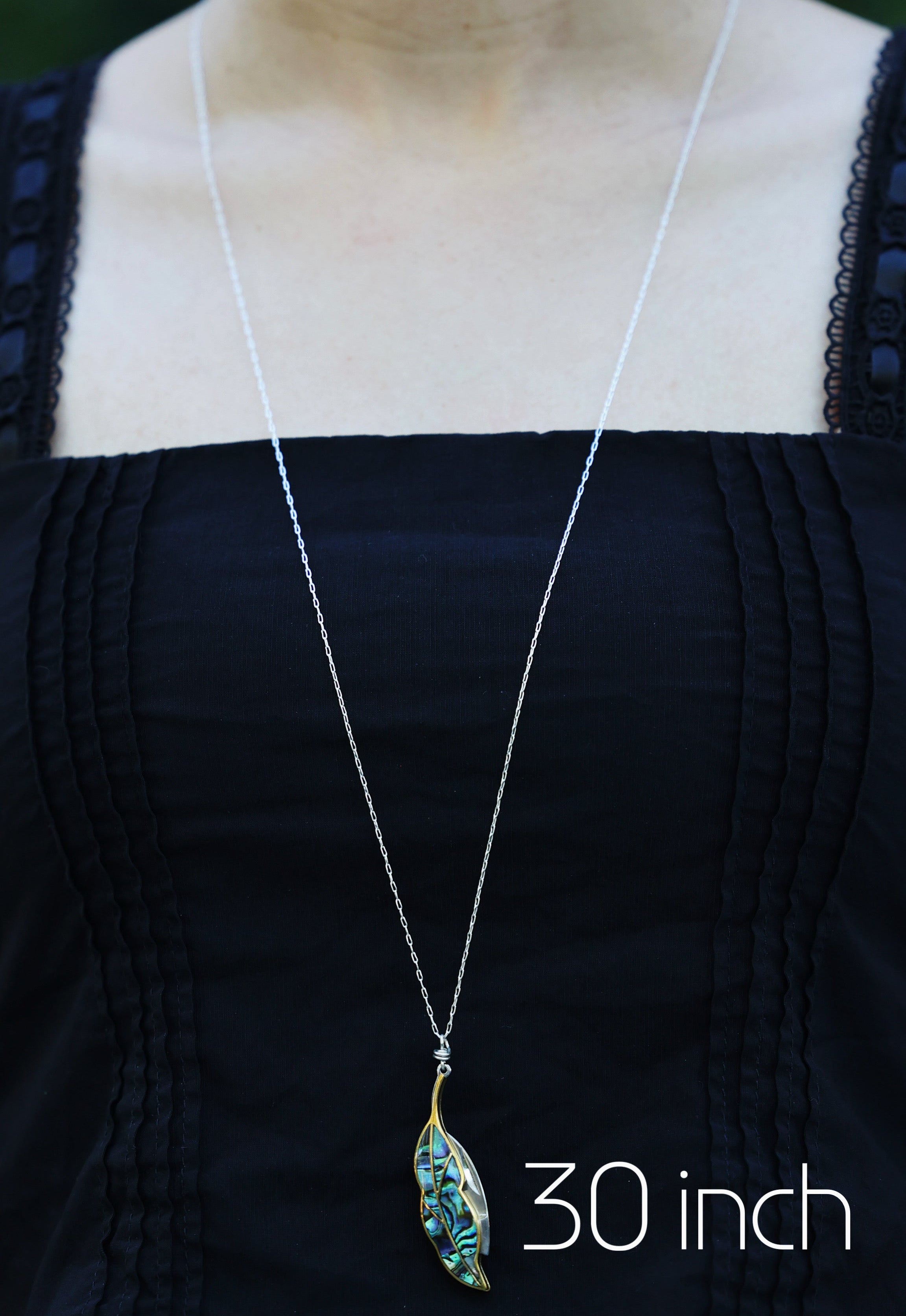 plume pocket knife necklace in 30" chain