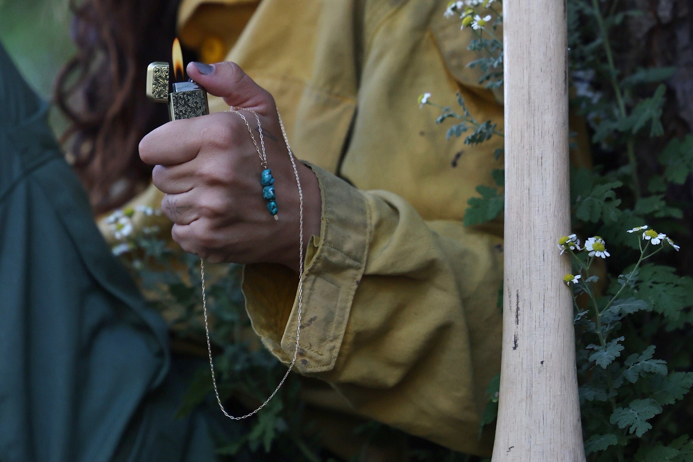 working lighter necklace flame