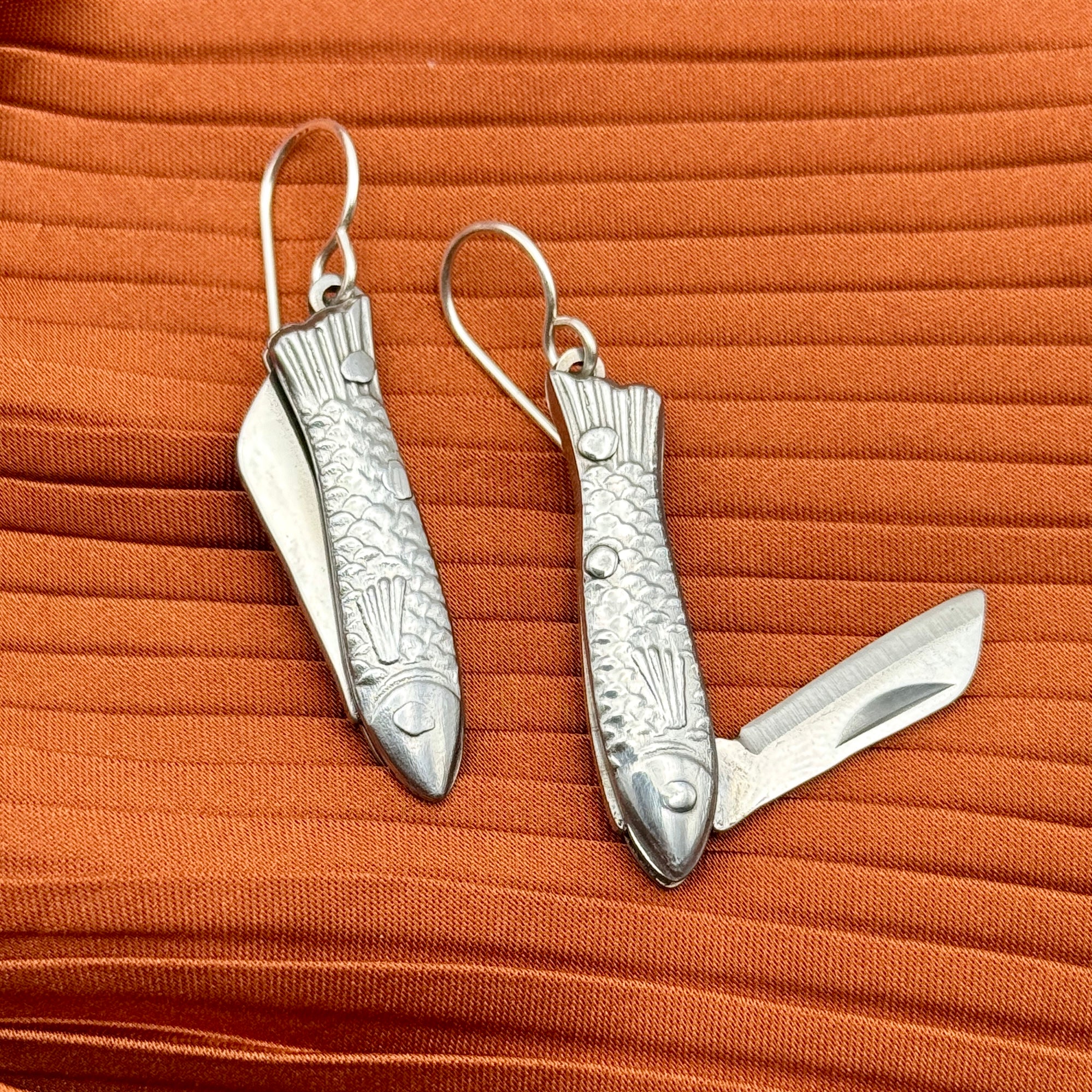 Silver Feeesh fish shaped pocket knife