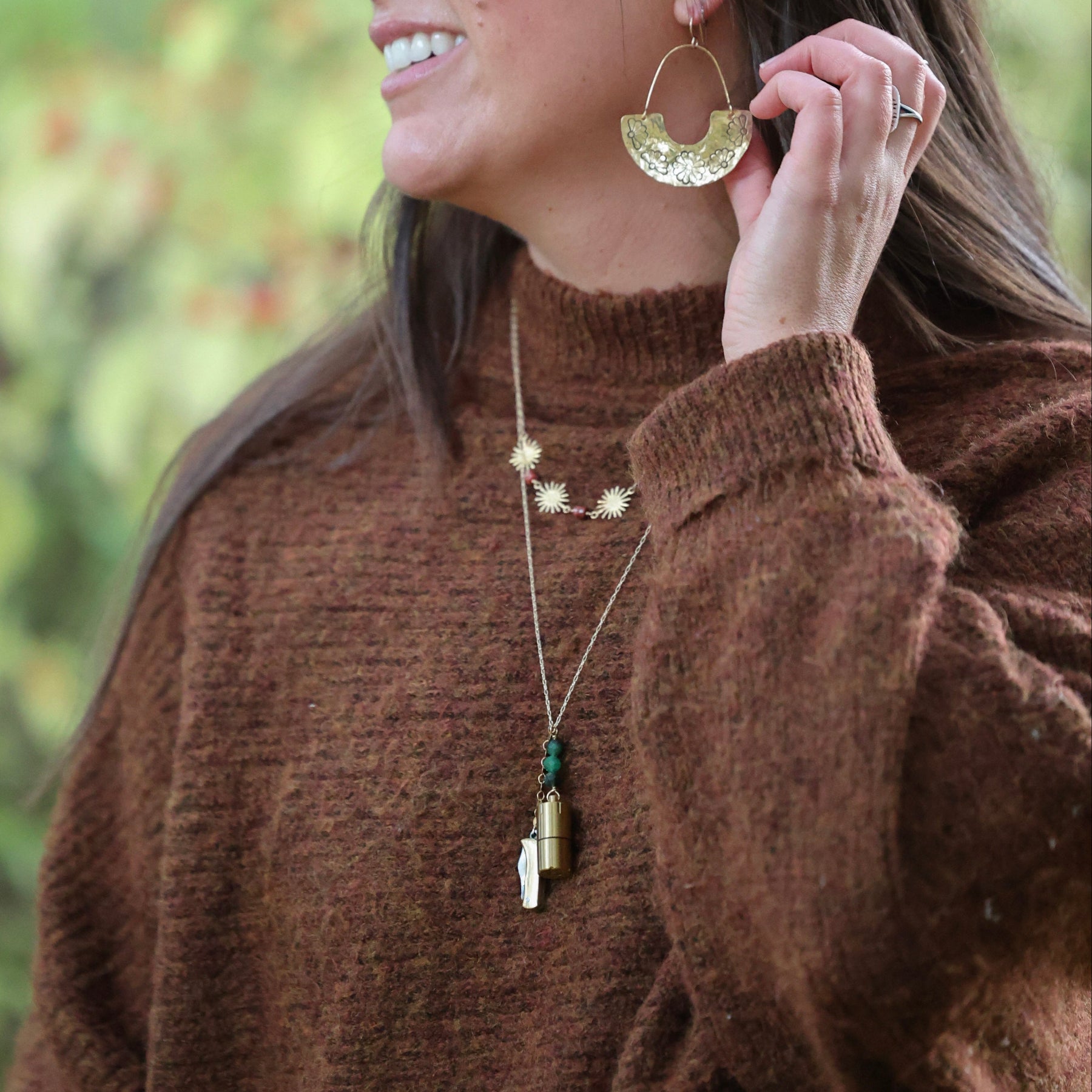 pocketknife and lighter necklace for camping and outdoors fun