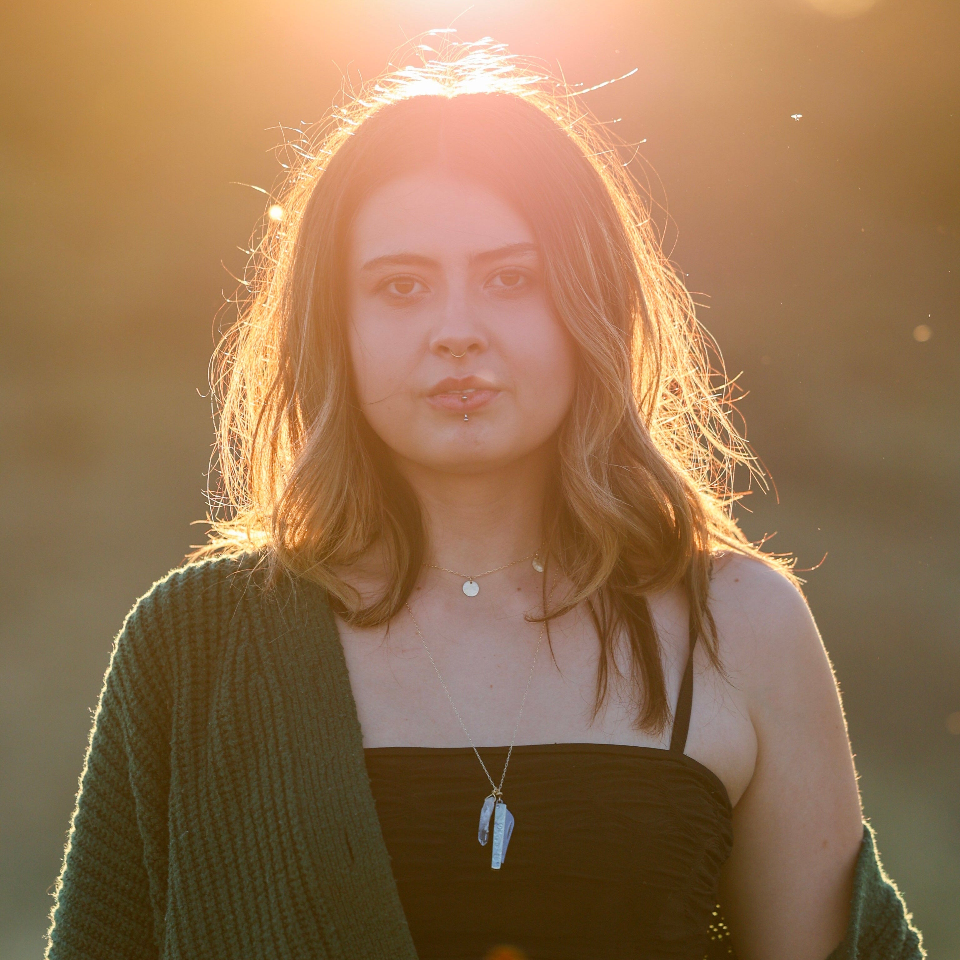 Amelia pocketknife necklace with quartz crystal