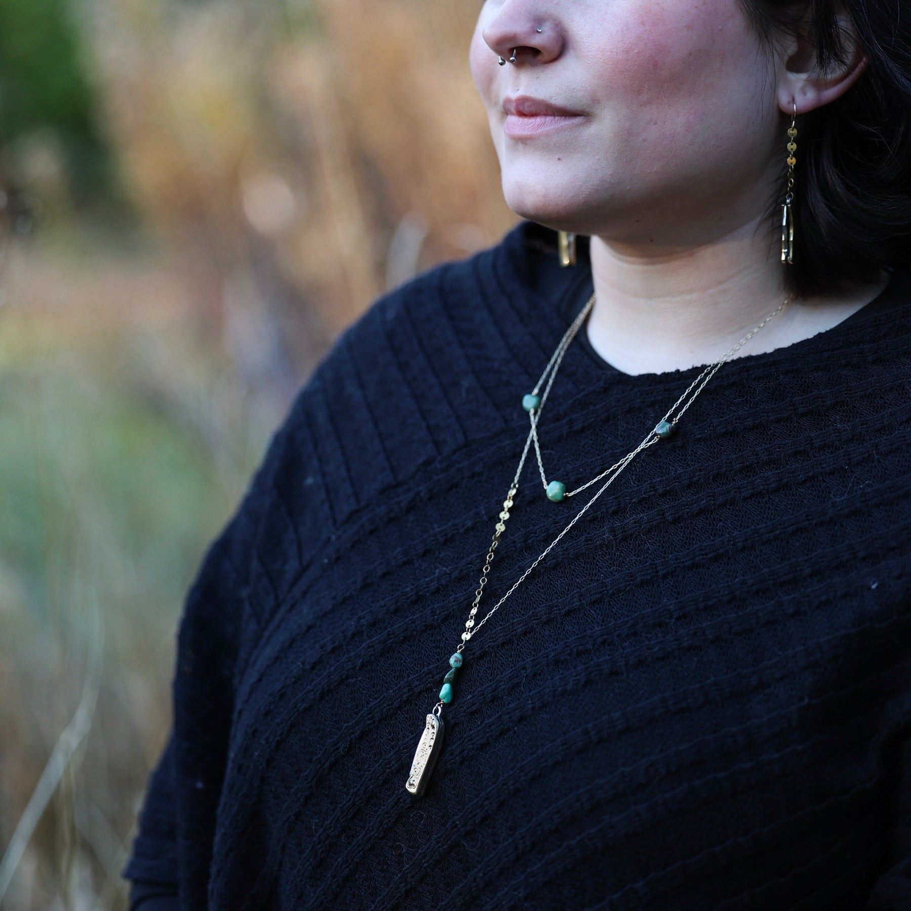 pocketknife necklace and earrings with pocketknives