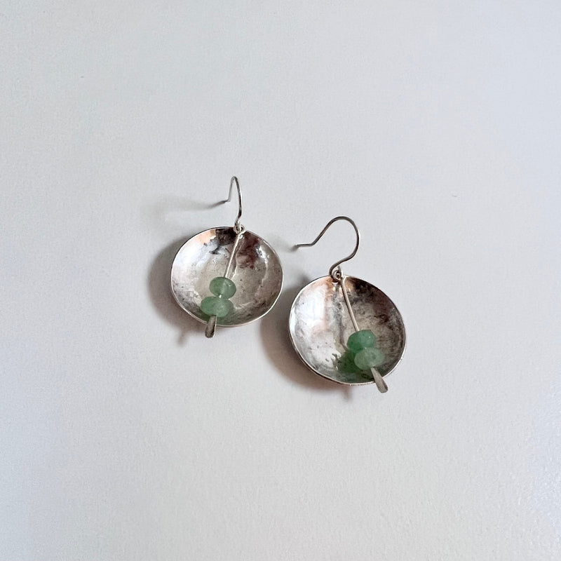Aventurine Moon Earrings