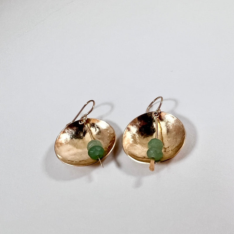 Aventurine Moon Earrings