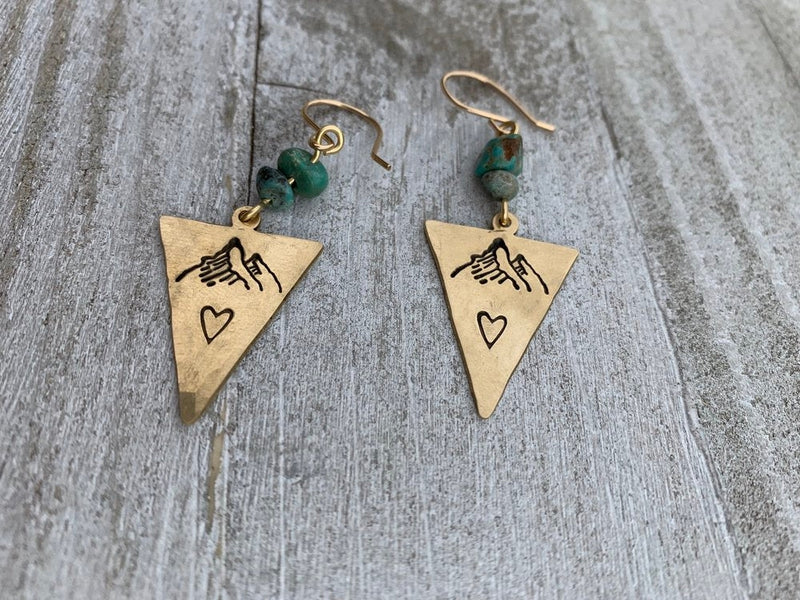Turquoise Mountain Love Earrings