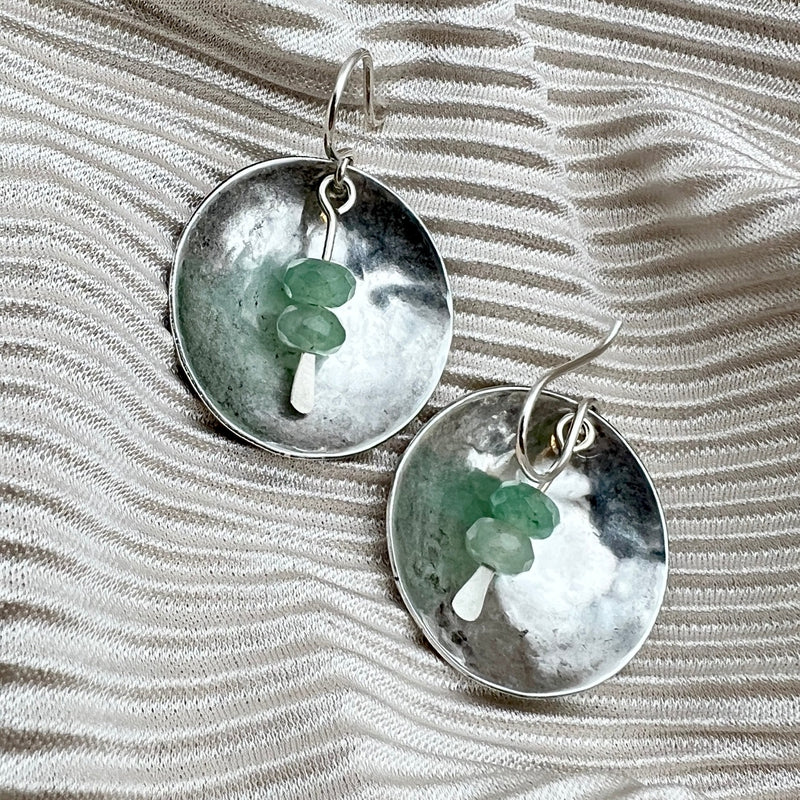 Aventurine Moon Earrings
