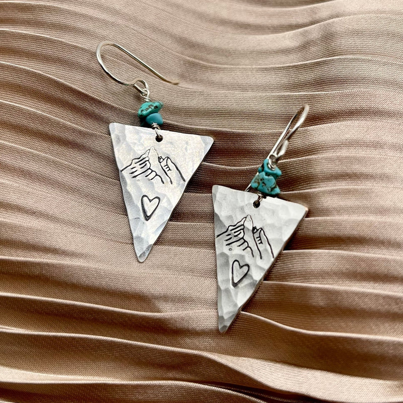 Turquoise Mountain Love Earrings