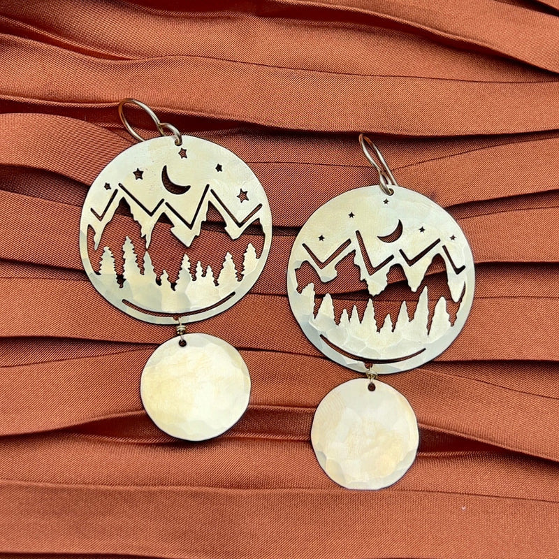 medium sized stamped brass earrings