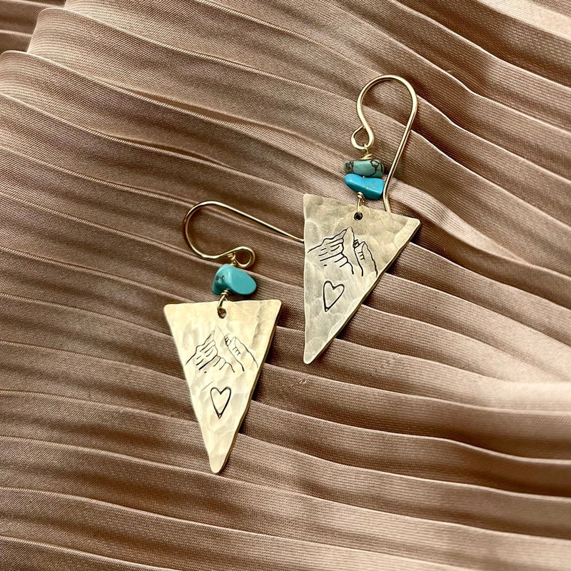 Turquoise Mountain Love Earrings