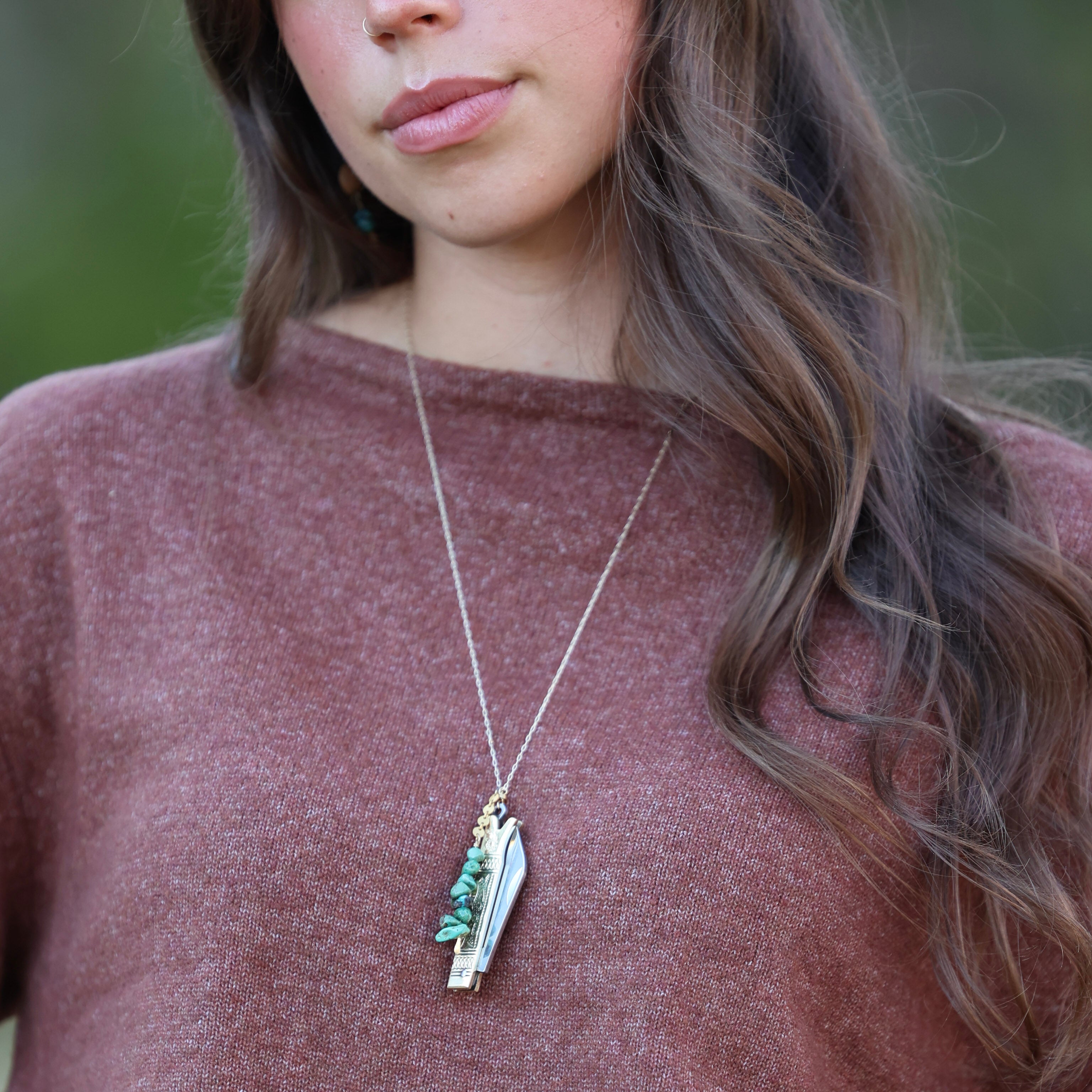 Pocketknife Jewelry with Turquoise Beads