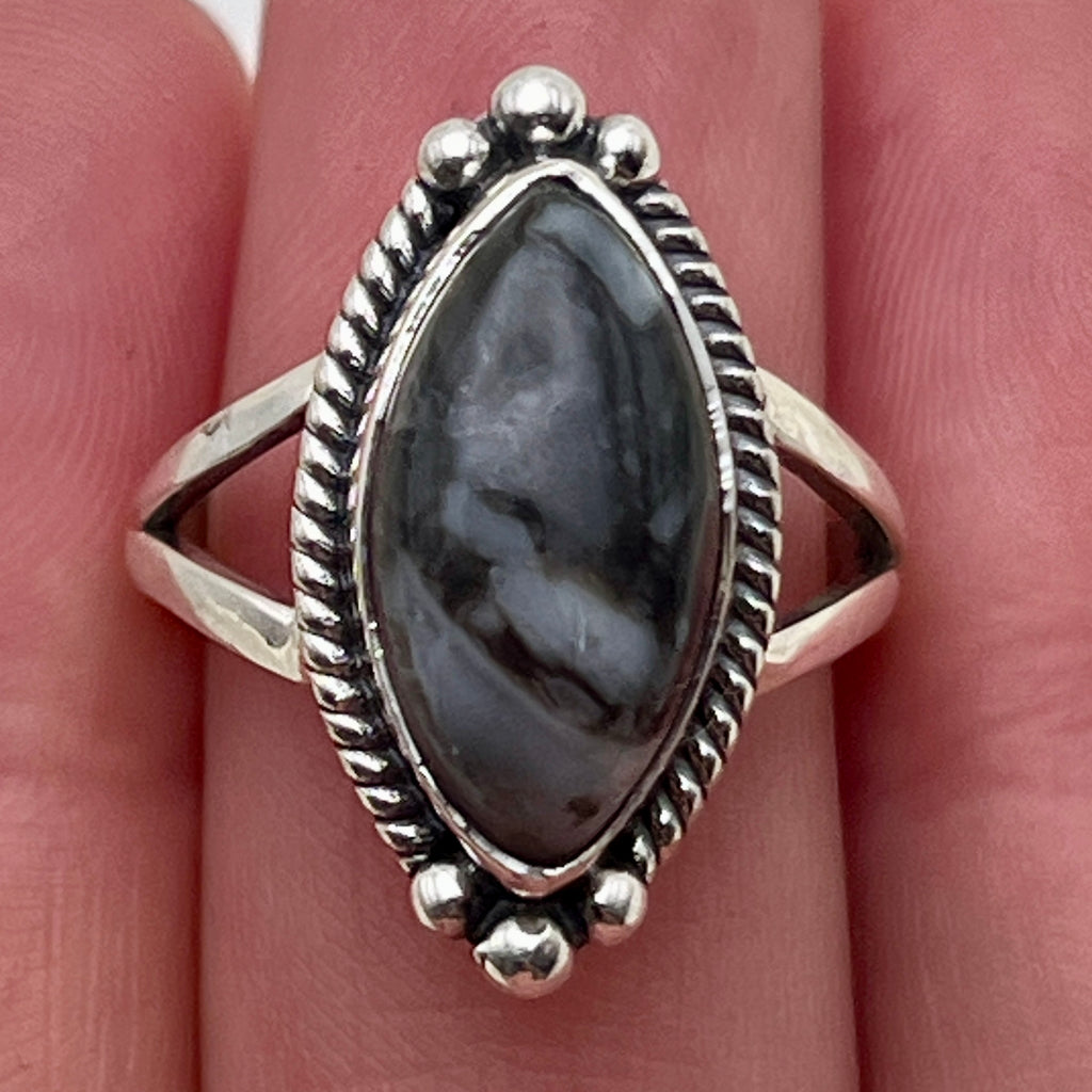 Mexican Cabbing Fossil Ring: Size 6