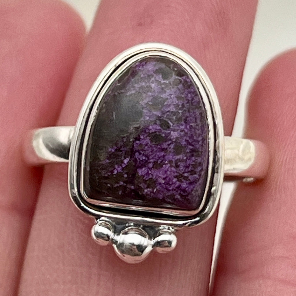 Purpurite Gemstone Ring: Size 7.5