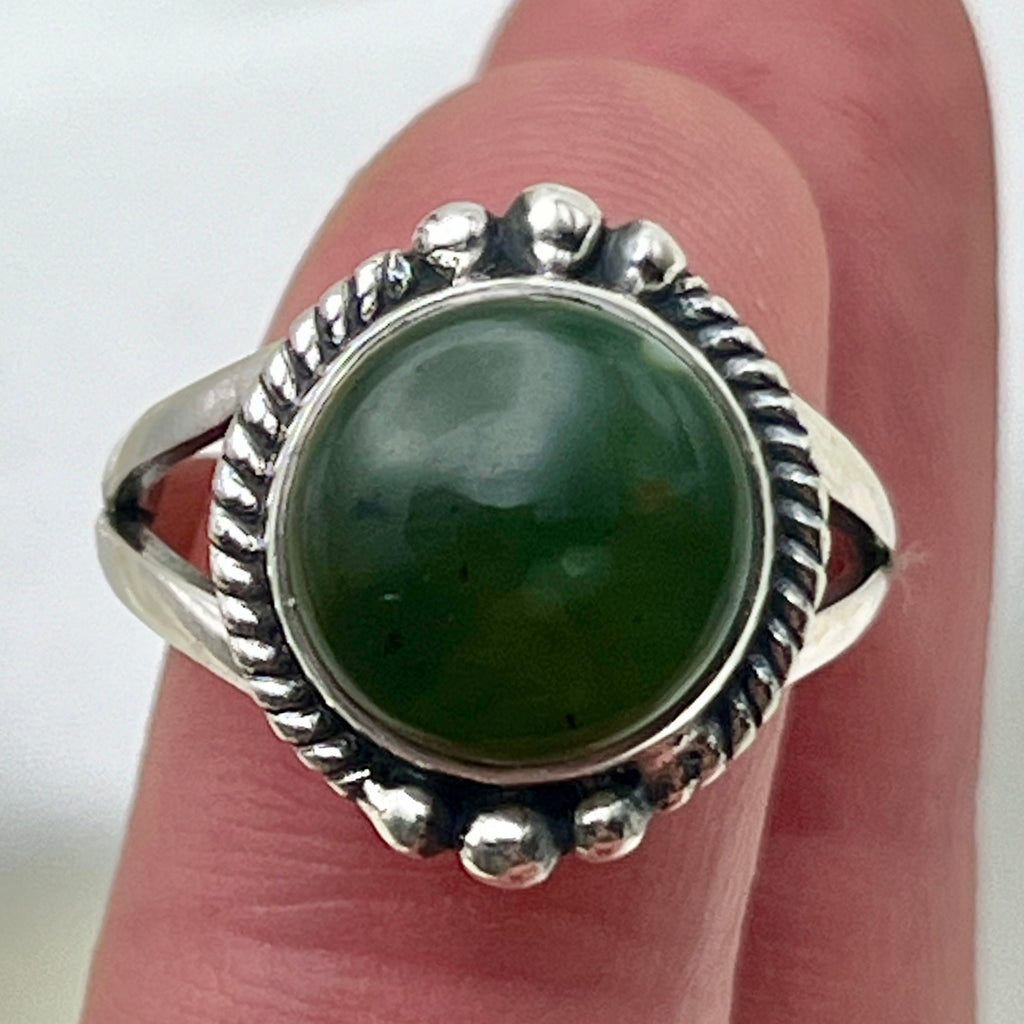 Nephrite Jade Ring: Size 6