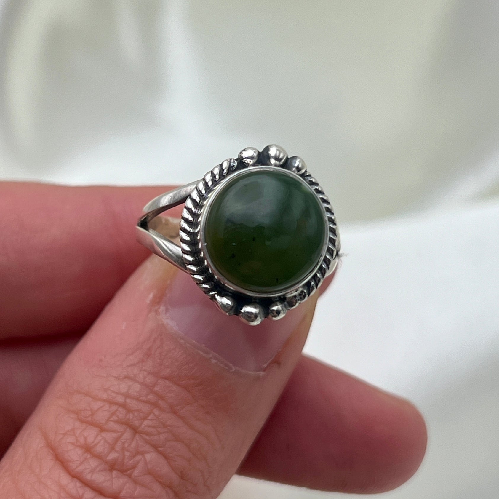 Nephrite Jade Ring: Size 6