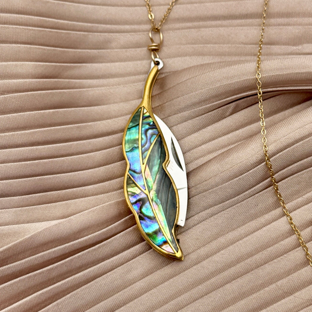 Plume Necklace – Feather Utility Jewelry, Abalone | Fluff Hardware