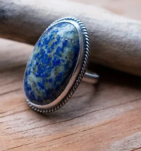 Lapis Lazuli Sterling Silver Ring sz. 7.75
