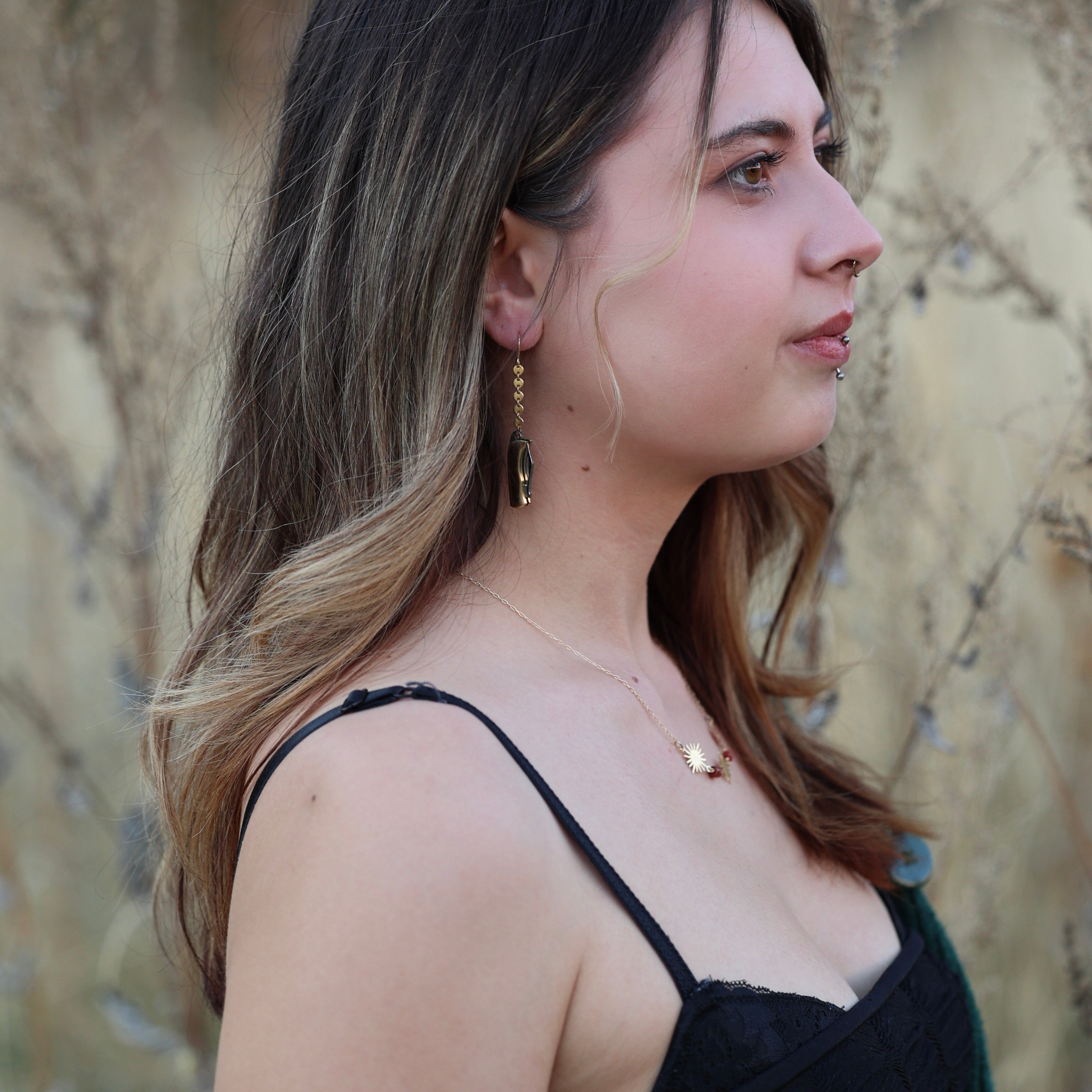 miniature gold billie metal pocketknife earrings