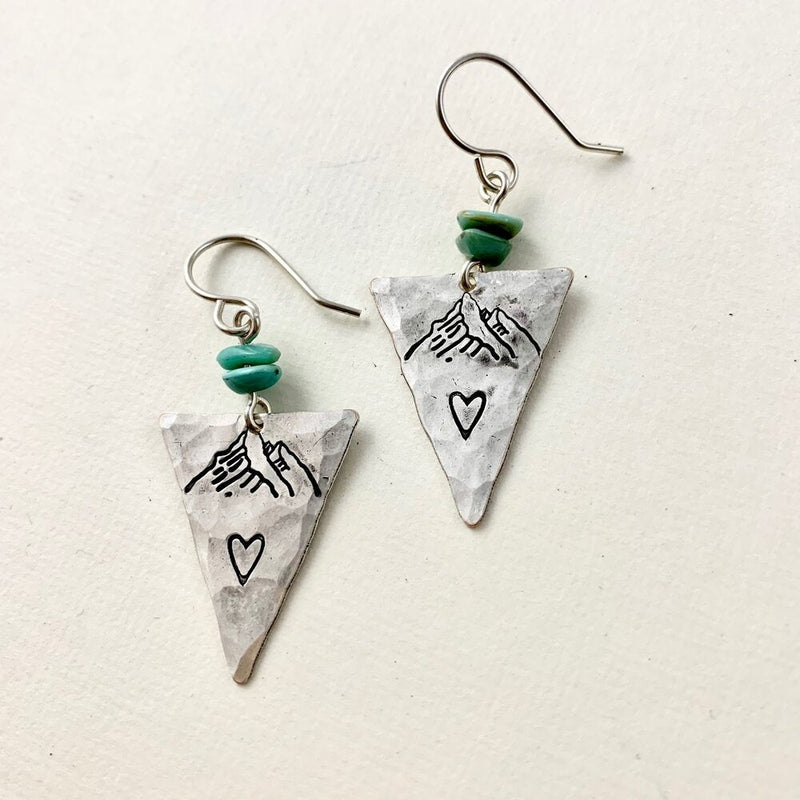 Turquoise Mountain Love Earrings