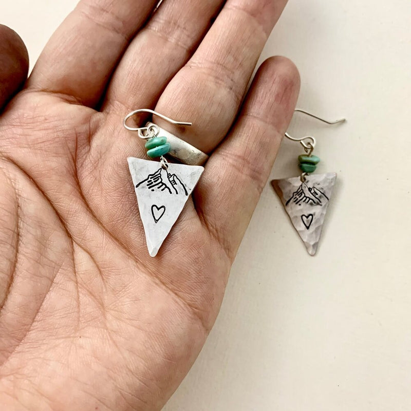 Turquoise Mountain Love Earrings