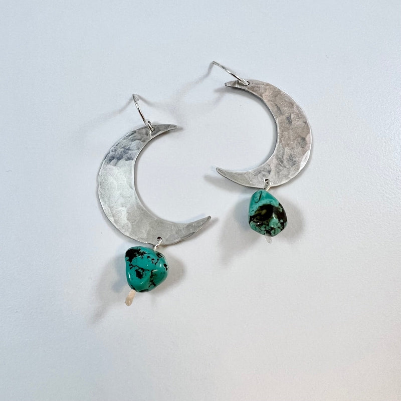 Turquoise Moon Earrings