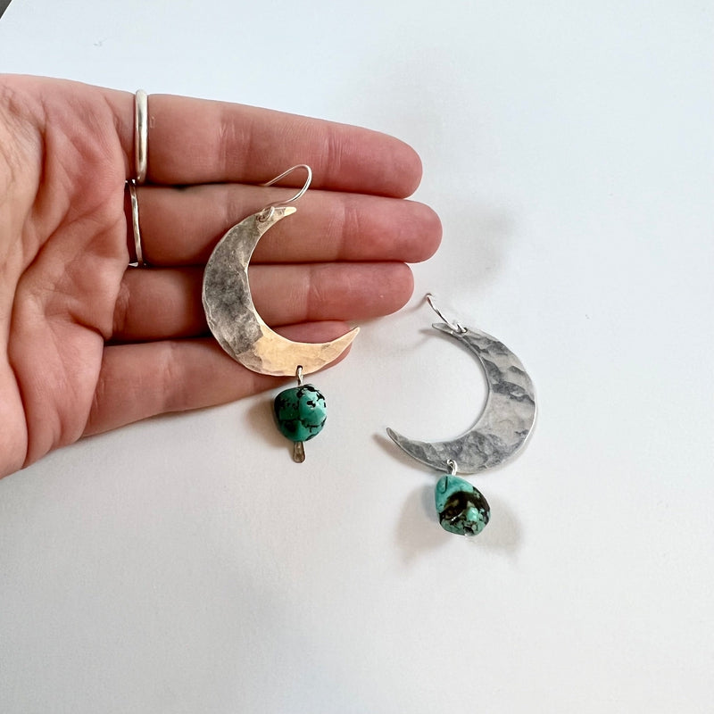 Turquoise Moon Earrings