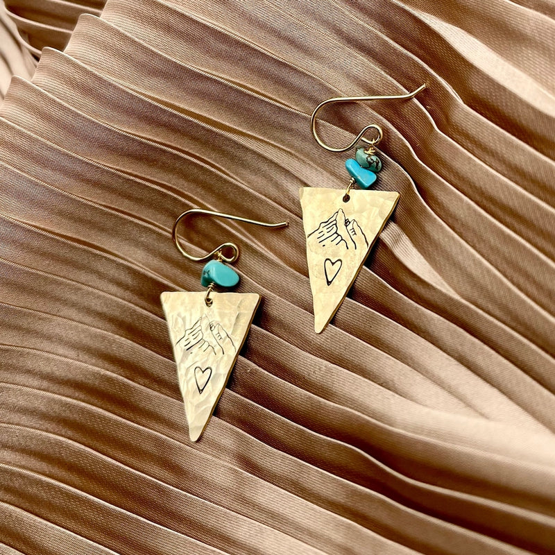 Turquoise Mountain Love Earrings