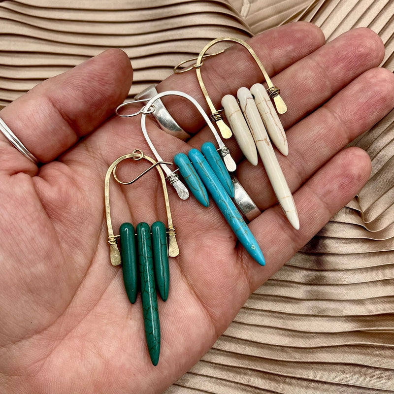 collection of Howlite earrings