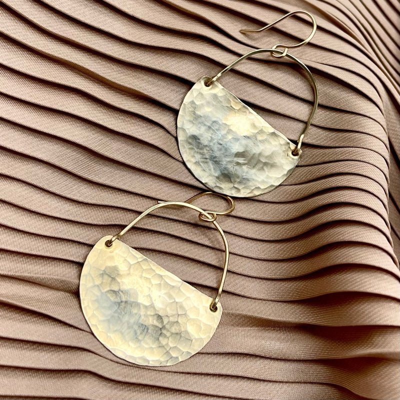 Gold half 2025 moon earrings