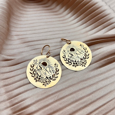 medium sized stamped brass earrings