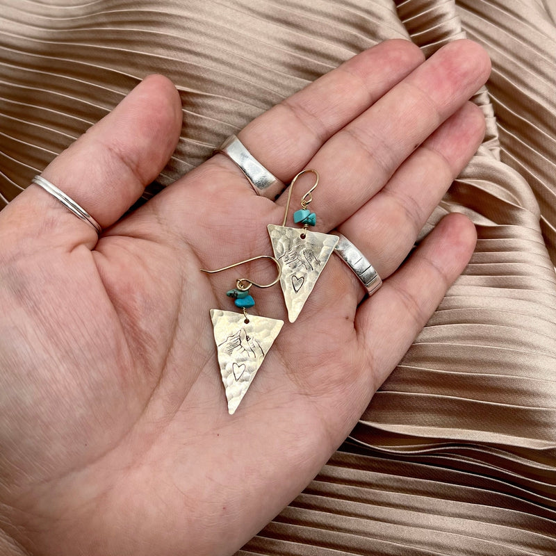 Turquoise Mountain Love Earrings