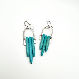 silver with turquoise Howlite earrings