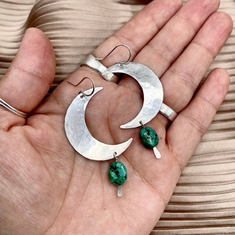 Turquoise Moon Earrings