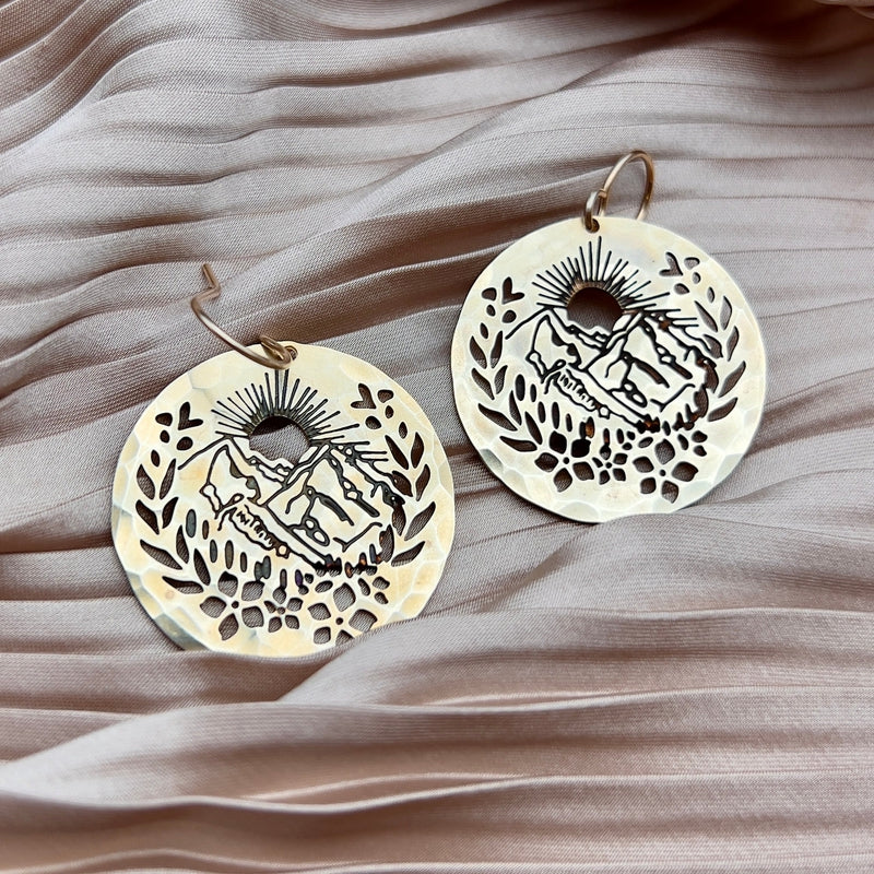 medium sized stamped brass earrings