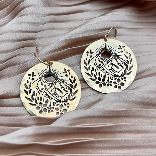 medium sized stamped brass earrings