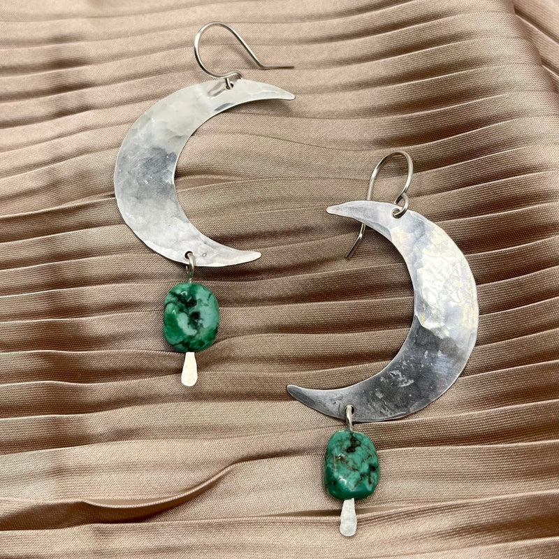 Turquoise Moon Earrings