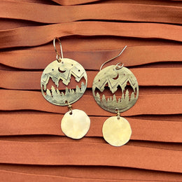 medium sized stamped brass earrings