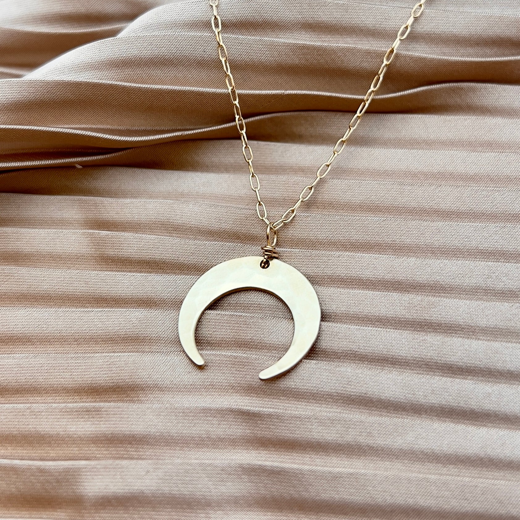 Buy Crescent Moon Necklace Upside Down Moon Pendant Double Horn Online in  India 